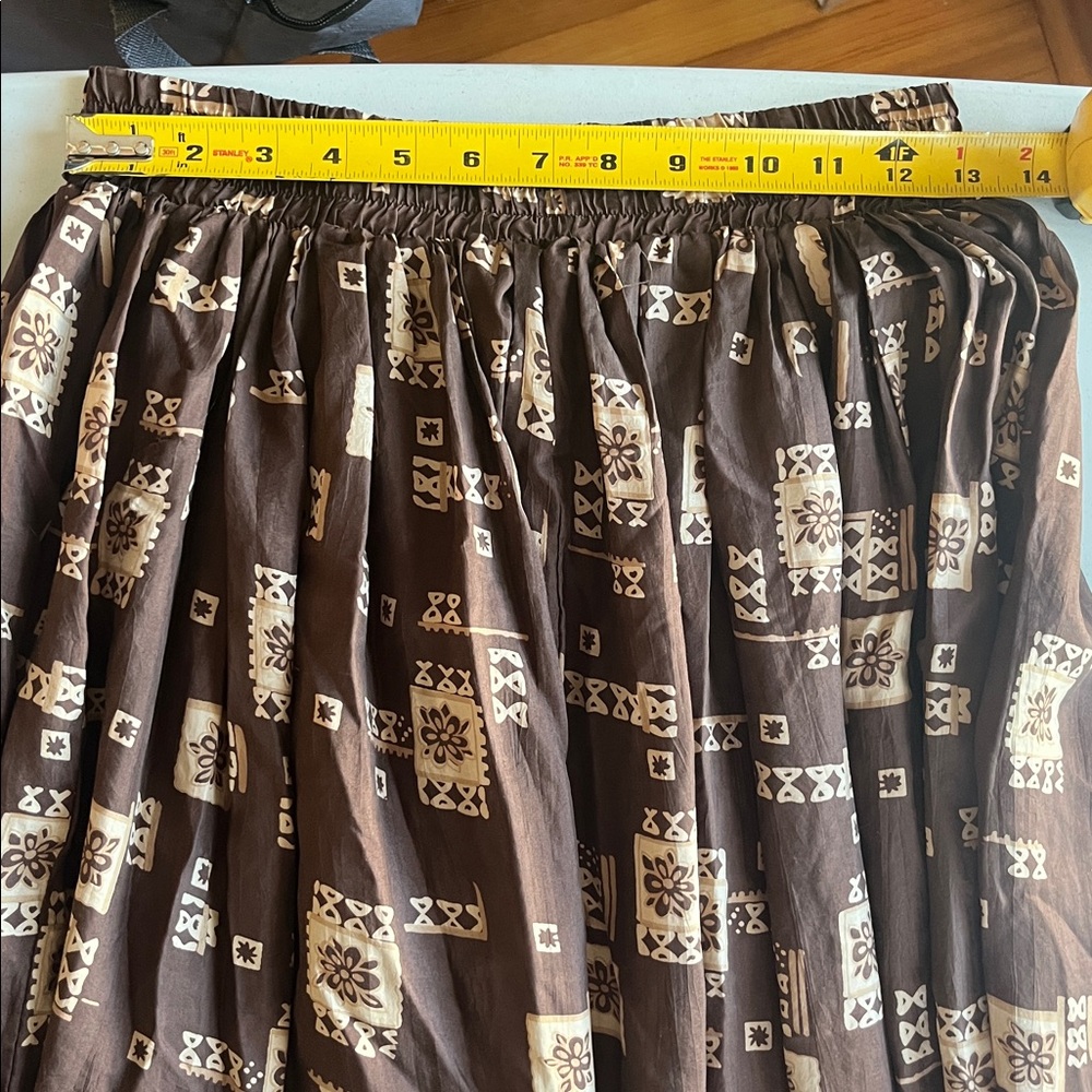 Christina Brown and Cream Geometric Maxi Skirt - Picture 2 of 4